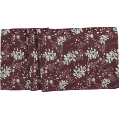 Скатерть-дорожка Xmas Bloom 50х140 см, цвет бургунди Скатерть-дорожка Xmas Bloom 50х140 см, цвет бургунди