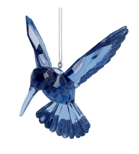 Елочная игрушка "Колибри" 11 см, цвет синий