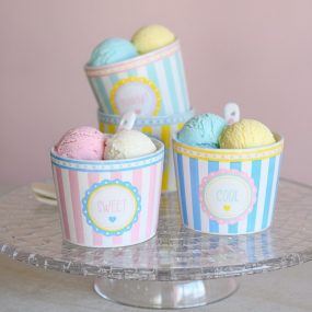 Набор для мороженого La Petite Gelateria, 4 предмета, розово-голубой