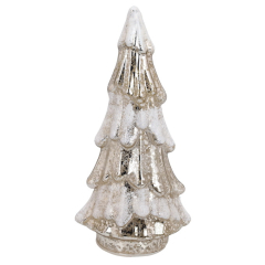 Фигурка с подсветкой "Елка со снегом" Christmas Snowy 22 см, цвет серебро