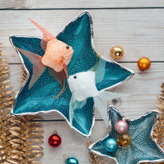 Игрушка на елку "Скалярия" 18 см, розовая