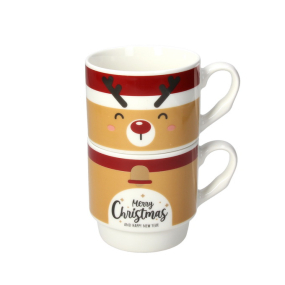 Набор кружек "Олень Рудольф" 330 мл, 2 шт