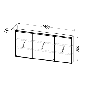 Зеркальный шкаф Kolpa-san TO 150 BL LED, 150x70, с подсветкой, черный