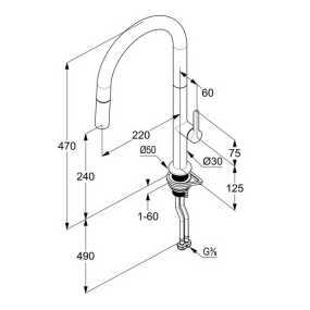 Смеситель для кухни Kludi Aurea 55852N575, брашированный никель