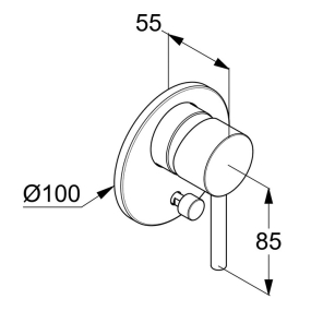 Внешняя часть Kludi Bozz 387160576 смесителя для ванны и душа, хром