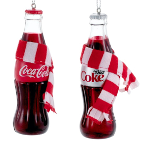 Елочная игрушка "Кока-кола в стеклянной банке" 12 см, в ассортименте
