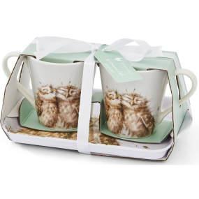 Набор кружек "Совы" 180 мл на подносе, 3 предмета