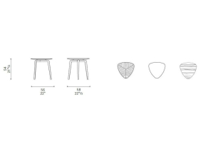 Стол журнальный  Poltrona Frau Fiorile 58х56, высокий, Celadon