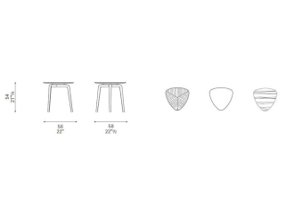 Стол журнальный  Poltrona Frau Fiorile 58х56, высокий, Celadon