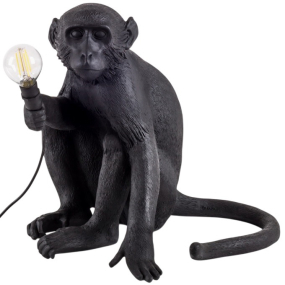 Лампа настольная Monkey Lamp Sitting  Outdoor 32 см, черная