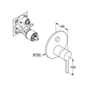 Внешняя часть Kludi Nova Fonte Puristic 207595315 смесителя для душа, белый матовый