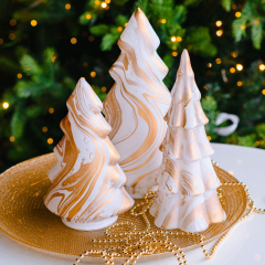 Фигурка с подсветкой "Елка" 19 см, цвет золото