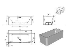 Ванна Kolpa-San Elektra 170х75, акриловая, белая