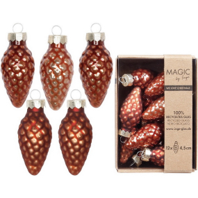 Набор елочных игрушек "Шишки" 4,5 см, 12 шт, цвет терракотовый