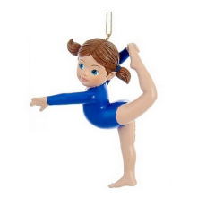 Елочная игрушка "Гимнастка в голубом" 10,8 см