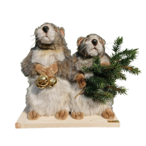 Манекен-автомат "Два рождественских сурка" 40х40х30 см