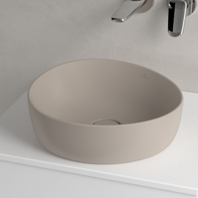 Раковина накладная Villeroy & Boch Antao 40х40, CeramicPlus, 4A7240AM, из TitanCeram, Almond