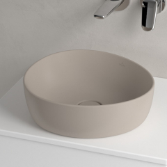 Раковина накладная Villeroy & Boch Antao 40х40, CeramicPlus, 4A7240AM, из TitanCeram, Almond