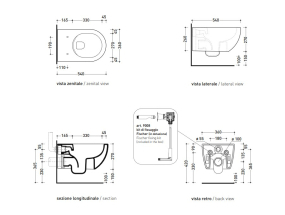 Унитаз подвесной Flaminia App, 54х36,  с сиденьем, Argilla