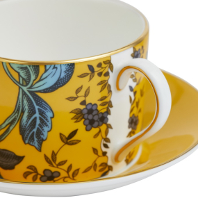 Чашка чайная с блюдцем "Желтый тонкин" 150 мл