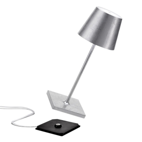 Лампа настольная Zafferano Poldina Pro Mini 30 см, цвет серебро