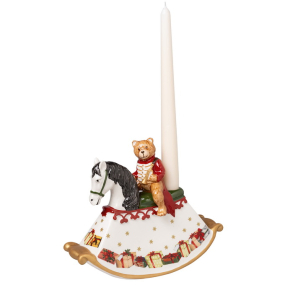 Подсвечник "Мишка на лошадке-качалке" 17 см