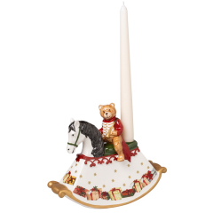 Подсвечник "Мишка на лошадке-качалке" 17 см