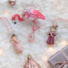 Новогодняя игрушка "Ангелочек с флейтой" 8,5 см