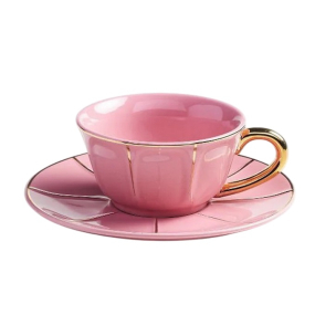 Чашка кофейная с блюдцем Vintage 200 мл, розовая