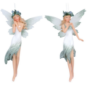 Игрушка на елку "Фея" 15 см,  в ассортименте, цвет бело-зеленый