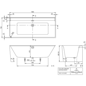 Ванна акриловая Villeroy & Boch Collaro 180х80 UBA180COR9CR00VD01