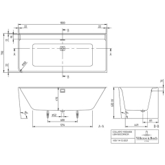 Ванна акриловая Villeroy & Boch Collaro 180х80 UBA180COR9CR00VD01