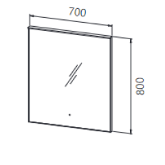 Зеркало с подсветкой Kolpa-San Quadrum OG 70X80 LED, IR