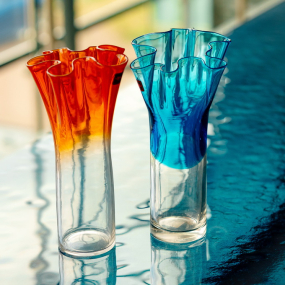 Ваза Glass Design Bizarre 32 см, оранжевая