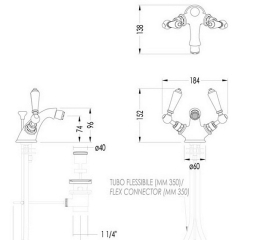 Смеситель для биде Devon & Devon Black Dandy MARF55CRBD, хром