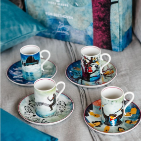 Набор чашек кофейных с блюдцами Für Beethoven 100 мл, 8 предметов