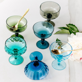 Набор бокалов для шампанского/десерта Diseguale 220 мл, 6 шт, цвет синий/зеленый