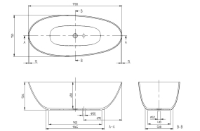 Ванна квариловая Villeroy & Boch Antao 170х75 UBQ170TAO7V-3S, серая