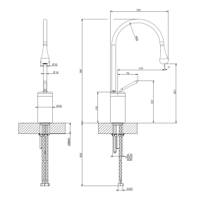 Смеситель для раковины Gessi Goccia 33604.299, черный матовый