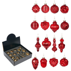 Набор елочных игрушек Goodwill 5 см, 16 шт, цвет красный