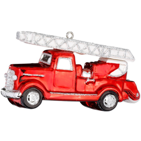 Елочная игрушка "Пожарная машина" 6 см