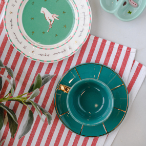 Чашка кофейная с блюдцем Vintage 200 мл, зеленая