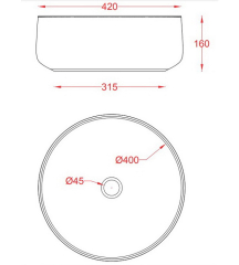 Раковина накладная Artceram Cognac 42х42 COL001_17;00
