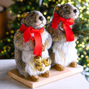 Манекен-автомат "Два рождественских сурка" 40х40х30 см