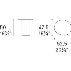 Стол журнальный Calligaris Mushroom 52х47 CS5140-A, Smoke Grey