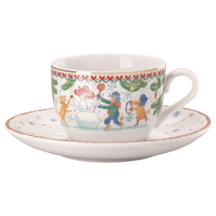 Чашка для капучино с блюдцем Christmas games 220 мл