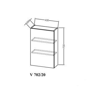 Шкаф подвесной Kolpa-San Vittoria V 702/20 DG, 70х45, темно-серый