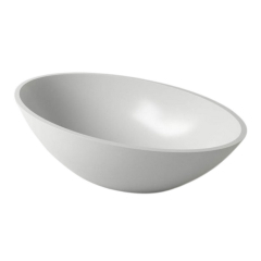 Раковина Holbi Dione SR 60х36, из Soft Rock, белая матовая, с клапаном