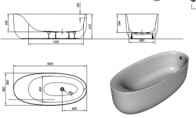 Ванна Kolpa-San Soft-FS 180x80, акриловая, с сифоном, белая