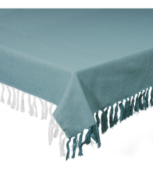 Скатерть прямоугольная Textile Chambray 140х240 см, бирюзовая